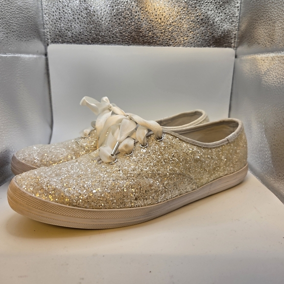 Kate Spade White Sparkling Women's Keds Size 8.5 - Picture 2 of 5